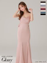 XSサイズあり【Glossy/グロッシー】サテン/ バストビジュー/ ロングドレス/ キャバドレス long[OF08]