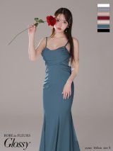 XSサイズあり【Glossy/グロッシー】サテン/ バストビジュー/ ロングドレス/ キャバドレス long[OF2]