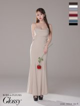 XSサイズあり【Glossy/グロッシー】サテン/ バストビジュー/ ロングドレス/ キャバドレス long[OF08]