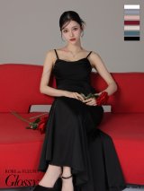 XSサイズあり【Glossy/グロッシー】サテン/ バストビジュー/ ロングドレス/ キャバドレス long[OF2]【一部予約商品/7月下旬発送予定】