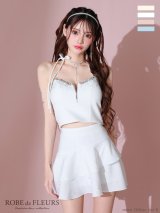 XSサイズあり【ROBE de FLEURS/ローブドフルール】アシンメトリーリボン/ ティアードフリル/ セットアップ/ ミニドレス/ キャバドレス[OF2]