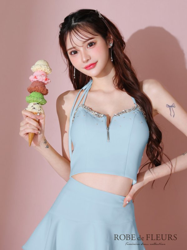 ブルー モデル:みみ 身長:162cm 着用サイズ:Sサイズ