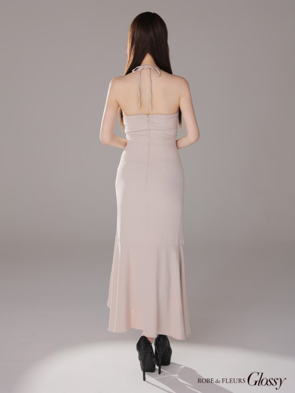 画像29: XSサイズあり【Glossy/グロッシー】ラメ/ フリル/ スリット/ キャミ/ ロングドレス/ キャバドレス long[OF08]