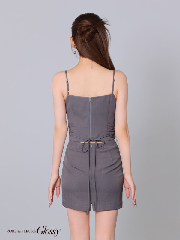 画像25: XSサイズあり【Glossy/グロッシー】サイド編み上げ/ バストカット/ タイト/ セットアップ/ ミニドレス/ キャバドレス[OF08]