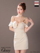 XSサイズあり【ROBE de FLEURS Glossy/ローブ・ド・フルール グロッシー】2way/ ボレロ付き/ シンプル/ リブ/ タイト/ ミニドレス/ キャバドレス[OF2]