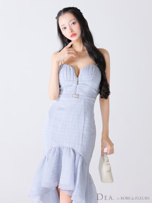 ブルー モデル:まおちゃる 身長:158cm 着用サイズ:Sサイズ