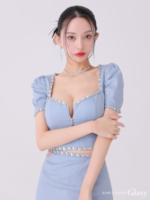 ブルー モデル:まおちゃる 身長:160cm 着用サイズ:Sサイズ