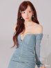 ブルー モデル：らいか　身長：163cm　着用サイズ：Sサイズ