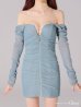 ブルー モデル：らいか　身長：163cm　着用サイズ：Sサイズ