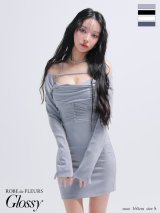 XSサイズあり【Glossy/グロッシー】ボレロ/ スエード/ ロングスリーブ/ ホルター/ タイト/ ミニドレス/ キャバドレス[OF2]
