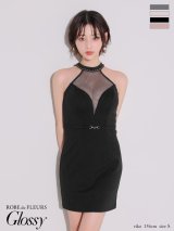 XSサイズあり【Glossy/グロッシー】シアーバスト/ ホルター/ ワッフル/ タイト/ ミニドレス/ キャバドレス[OF2]