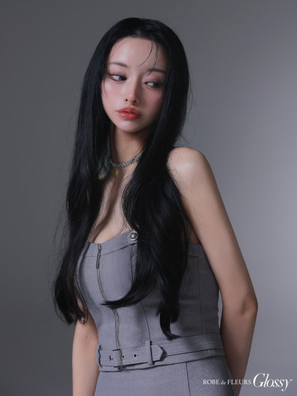 ブルーグレー モデル：まおちゃる　身長：158cm　着用サイズ：Sサイズ