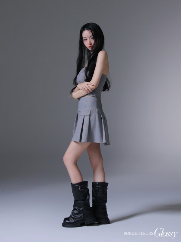 ブルーグレー モデル：まおちゃる　身長：158cm　着用サイズ：Sサイズ