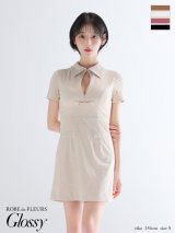 【予約商品/9月上旬発送予定】XSサイズあり【Glossy/グロッシー】スエード/ バストカット/ 半袖/ ミニドレス/ キャバドレス[OF08]