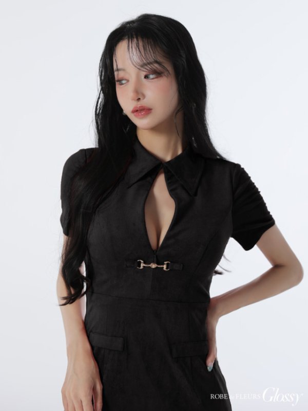 ブラック モデル：まおちゃる　身長：158cm　着用サイズ：Sサイズ