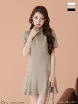 【予約商品/10月下旬発送予定】XSサイズあり【DEA./ディア】バックオープン/ 起毛ニット/ フレア/ ミニドレス/ キャバドレス[OF08]