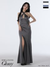 【予約商品/9月中旬発送予定】Lサイズあり【Glossy/グロッシー】クロスホルター/ ストレッチサテン/ マーメイド/ ロングドレス/ キャバドレス[OF08]