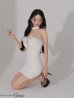 ホワイト　モデル：まおちゃる　身長：158cm　着用サイズ：Sサイズ