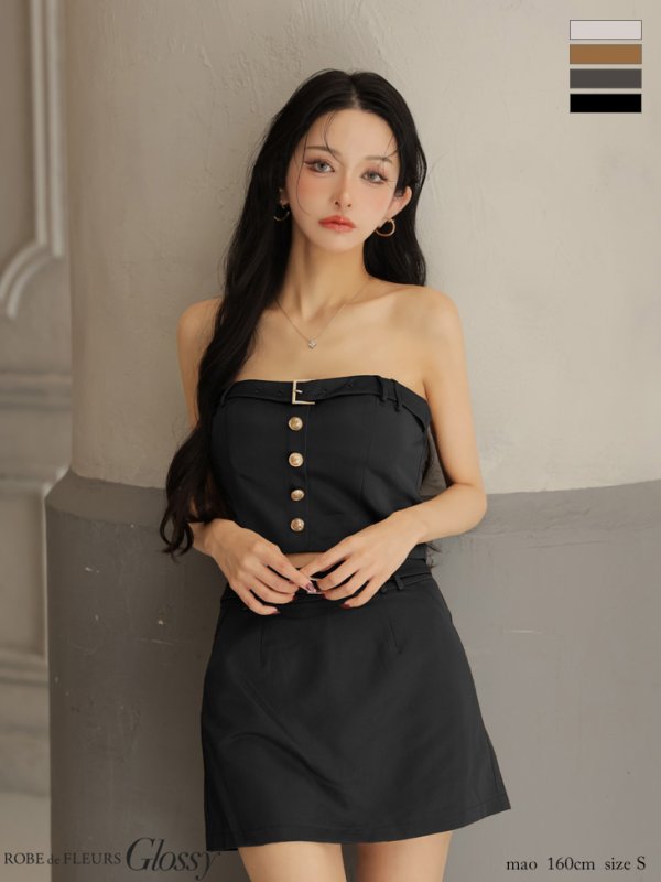 ブラック モデル：まおちゃる　身長：158cm　着用サイズ：Sサイズ