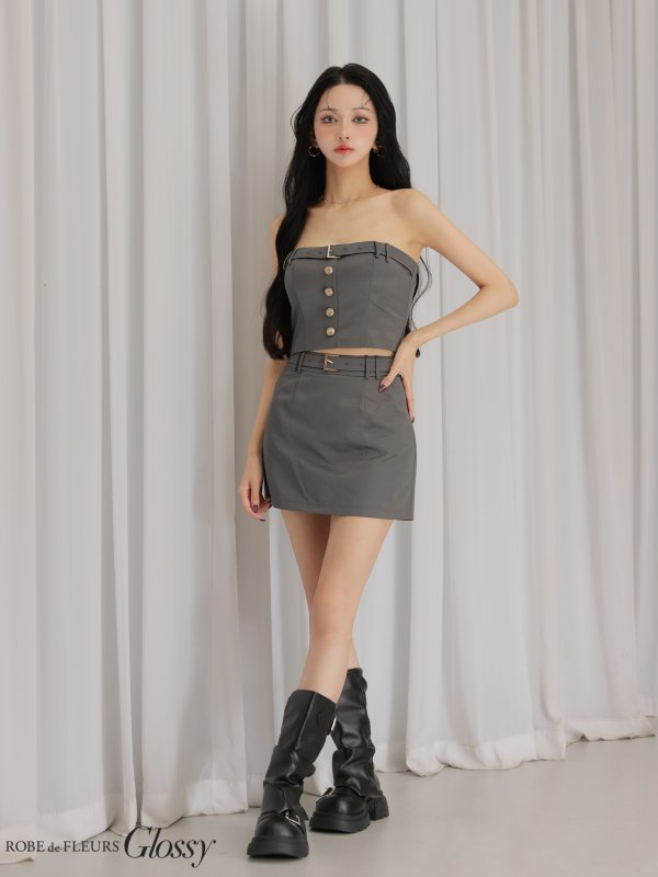 グレー モデル：まおちゃる　身長：158cm　着用サイズ：Sサイズ