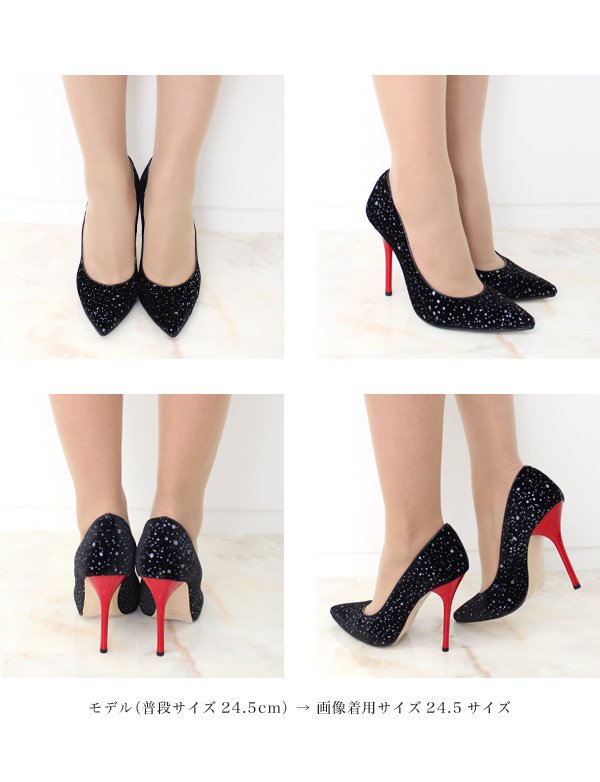 画像14: 【COMEX】 1color/ 10.5cmヒール/ ベロア/ ピンヒール/ 赤ヒール/ ポインテッドトゥ/ ハイヒール/ パンプス[OF02JH]