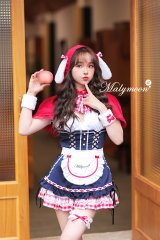 【即日発送】うさ耳赤ずきん【マリームーン】【ハロウィンコスプレ6点セット】【フリーサイズ/1カラー】[YMT]