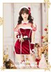 画像1: 【即日発送】【クリスマスコスプレ6点セット】【Malymoon/マリームーン】デコルテハートサンタ【フリーサイズ/1カラー】[YMT] (1)