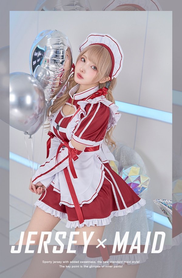 画像2: 【即日発送】アクセントラインハーネスジャージメイド【マリームーン】【ハロウィンコスプレ6点セット】【フリーサイズ/3カラー】[YMT]