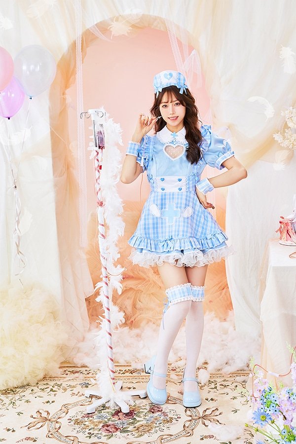 画像5: 【即日発送】アイドルチェックナース【マリームーン】【ハロウィンコスプレ5点セット】【フリーサイズ/2カラー】[HC03]