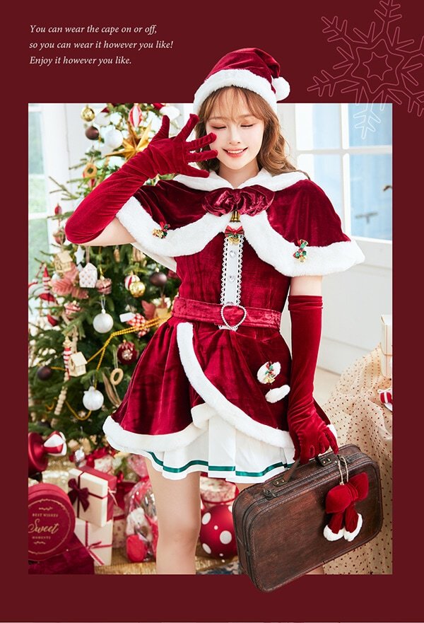 画像3: 【ノベルティ対象】【クリスマスコスプレ6点セット】【Malymoon/マリームーン】クリスマスベルケープサンタ【フリーサイズ/1カラー】[YMT]
