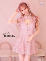 Lサイズあり【Anier ROBE./アニエルローブ】【ROBE de FLEURS/ローブドフルール】チャイナ/ 編み上げ/ ツーピース/ タイト/ ミニドレス/ キャバドレス [ヘッドアクセ付き]