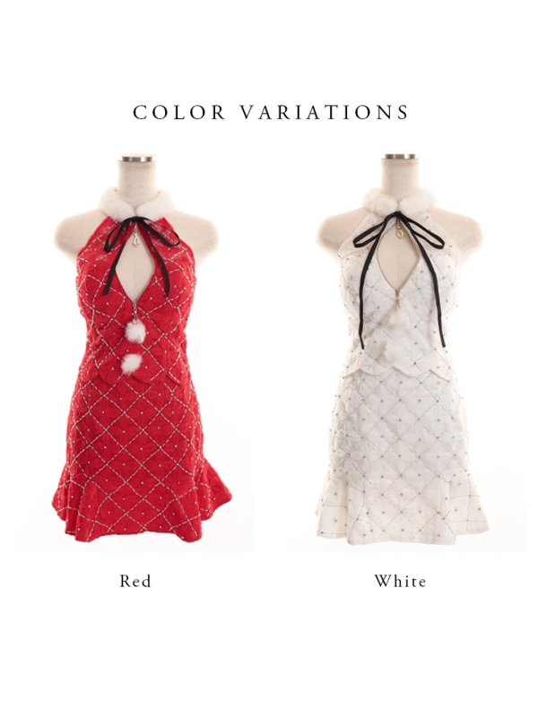 画像14: 【即日発送】【ANIER./アニエル】【ROBE de FLEURS/ローブドフルール】ジップ/サンタ/クリスマス/セットアップ/ ミニドレス/ キャバドレス[OF08]