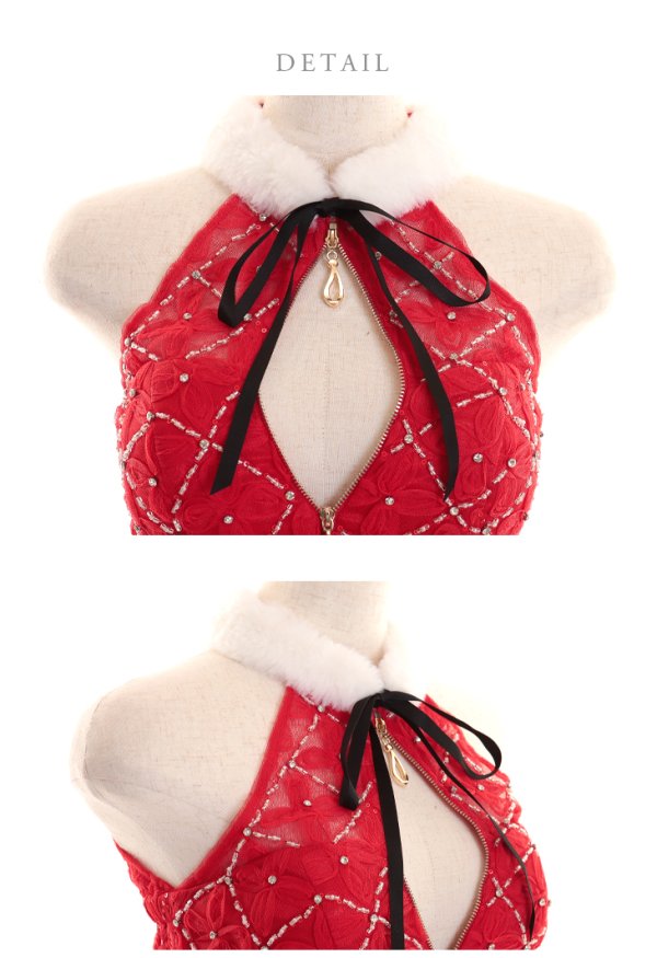 画像10: 【即日発送】【ANIER./アニエル】【ROBE de FLEURS/ローブドフルール】ジップ/サンタ/クリスマス/セットアップ/ ミニドレス/ キャバドレス[OF08]