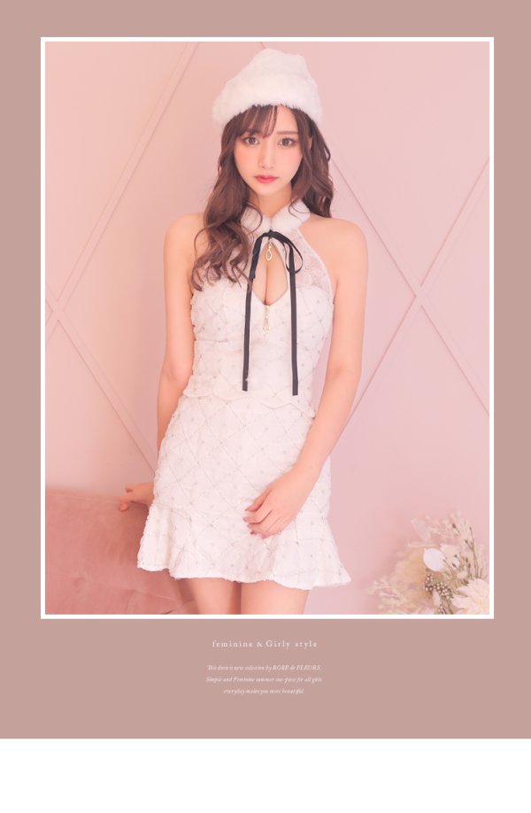 画像8: 【即日発送】【ANIER./アニエル】【ROBE de FLEURS/ローブドフルール】ジップ/サンタ/クリスマス/セットアップ/ ミニドレス/ キャバドレス[OF08]