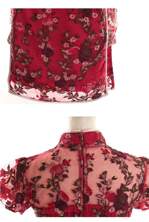 画像14: 【即日発送】XSサイズあり 【ANIER./アニエル】【ROBE de FLEURS/ローブドフルール】刺繍レース/ パールチェーン/ コスプレ/ チャイナドレス/ ミニドレス/ キャバドレス[YMT]