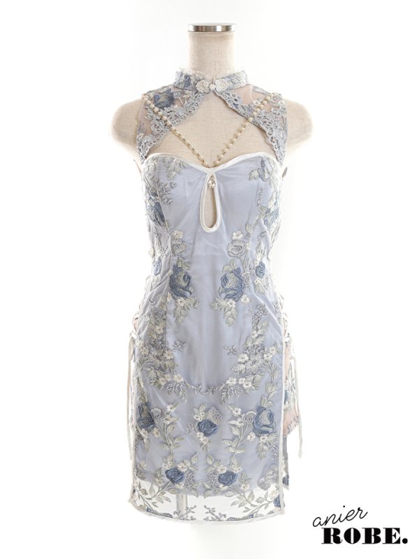 画像13: 【即日発送】XSサイズあり 【ANIER./アニエル】【ROBE de FLEURS/ローブドフルール】パステル刺繍レース/ パール/ コスプレ/ チャイナドレス/ ミニドレス/ キャバドレス[ヘッドアクセ付き][YMT]