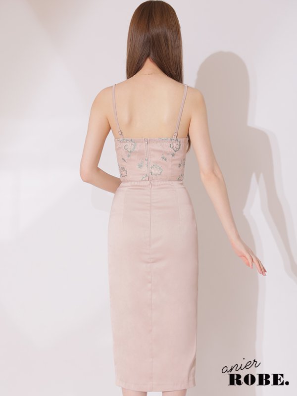 画像8: 【ANIER./アニエル】【ROBE de FLEURS/ローブドフルール】フラワーレース/ チェーン/ キャミソール/ ビジュー/ ミディアム丈/ セットアップ/ 2ピース/ ミディアムドレス/ キャバドレス[OF08]