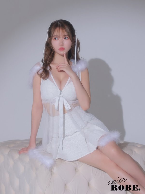 画像8: 【ノベルティ対象】XSサイズあり【ANIER./アニエル】【ROBE de FLEURS/ローブドフルール】 Sweet fairy baby doll Santa/ チュール/ ノースリーブ/ セットアップ/ サンタ/ ミニドレス/ キャバドレス[胸元のファー取り外し可能］[YMT]