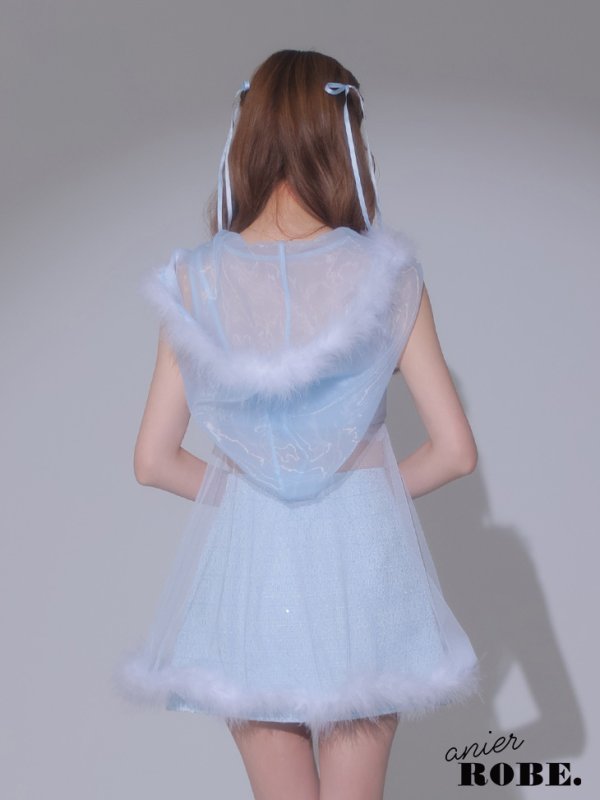 画像9: 【ノベルティ対象】XSサイズあり【ANIER./アニエル】【ROBE de FLEURS/ローブドフルール】 Sweet fairy baby doll Santa/ チュール/ ノースリーブ/ セットアップ/ サンタ/ ミニドレス/ キャバドレス[胸元のファー取り外し可能］[YMT]