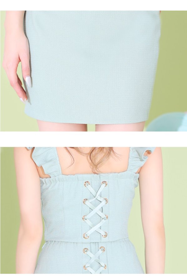 画像28: XSサイズあり【ANIER./アニエル】【ROBE de FLEURS/ローブドフルール】bust cut frill setup dress/ セットアップ/ 2ピース/ ノースリーブ/ シアー/ ミニドレス/ キャバドレス[OF08]