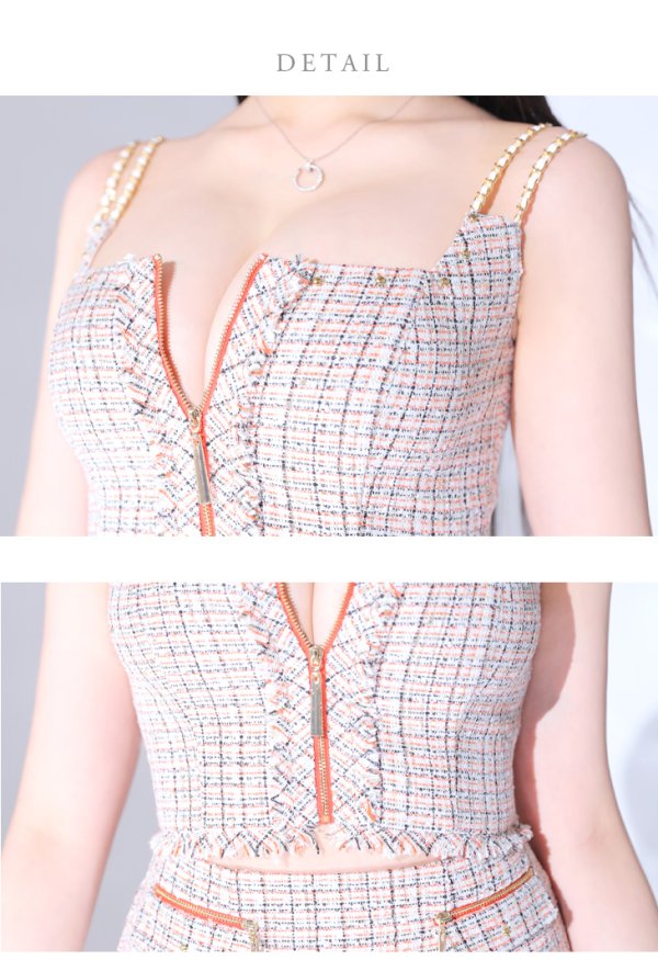 画像13: XSサイズあり【ANIER./アニエル】【ROBE de FLEURS/ローブドフルール】setup cami check tweed dress/ セットアップ/ キャミソール/ チェック/ ツイード/ ミニドレス/ キャバドレス[OF08]