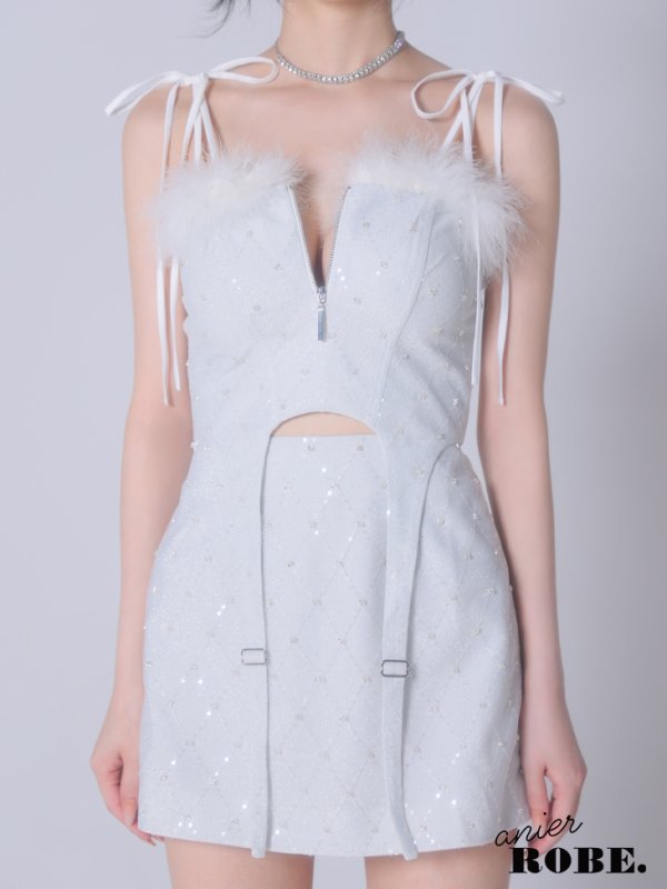 画像14: XSサイズあり【ANIER./アニエル】【ROBE de FLEURS/ローブドフルール】Balletcore sexy cat setup mini dress/ バレエコア/ セクシー/ キャット/ コスプレ/セットアップ/ ミニドレス/ キャバドレス[OF08]