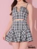 画像8: XSサイズあり【Anier ROBE./アニエルローブ】【ROBE de FLEURS/ローブドフルール】Fluffy cute check bear setup mini dress/ セットアップ/ 2ピース/ キャミソール/ ファー/ フレア/ ミニドレス/ キャバドレス[OF2]
