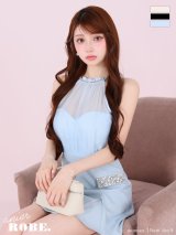 XSサイズあり【Anier ROBE./アニエルローブ】【ROBE de FLEURS/ローブドフルール】Satin Bijou back open halter mini dress/ サテン/ ビジュー/ バックオープン/ ホルター/ ミニドレス/ キャバドレス[OF08]【一部予約商品/8月上旬発送予定】