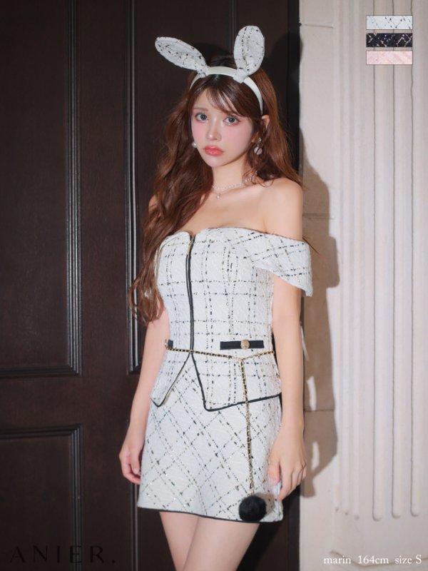 画像1: 【予約商品/10月上旬発送予定】XSサイズあり【ANIER./アニエル】【ROBE de FLEURS/ローブドフルール】Bear armwarmer cat halloween dress/ キャット/ コスプレ/ ミニドレス/ キャバドレス[OF02]