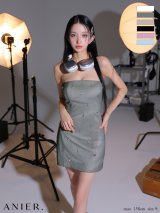 【予約商品/11月上旬発送予定】XSサイズあり【ANIER./アニエル】【ROBE de FLEURS/ローブドフルール】Simple bear bijou mini dress/ シンプル/ ベア/ ビジュー/ ミニドレス/ キャバドレス[OF08]