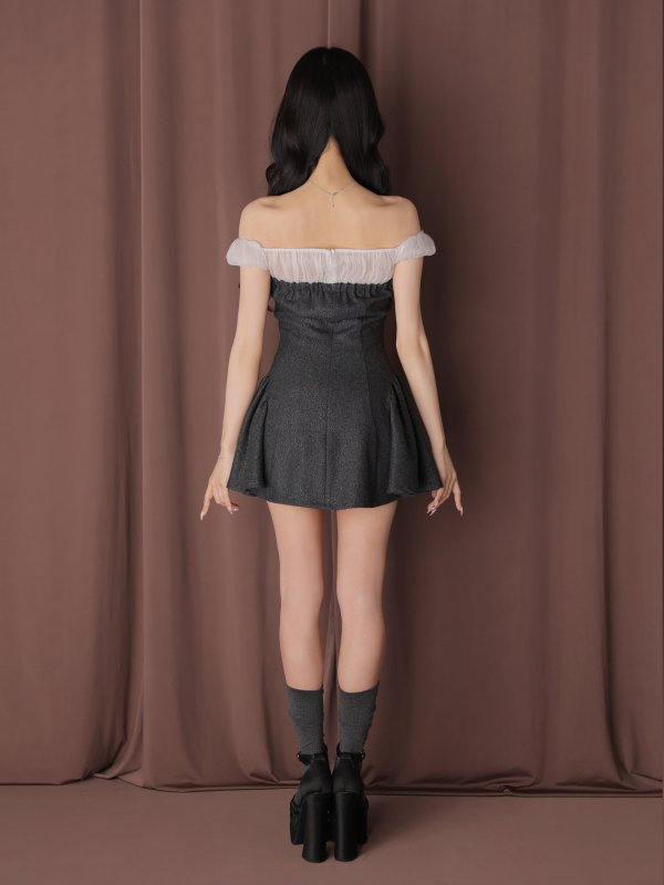 グレー　モデル：まりあ　身長：154cm　着用サイズ：Sサイズ