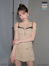 【予約商品/1月下旬発送予定】XSサイズあり【ANIER./アニエル】【ROBE de FLEURS/ローブドフルール】Bust lace layered two-piece mini dress/ バストレース/ レイヤード/ ツーピース/ フレア/ マイクロミニドレス/ キャバドレス[OF08]