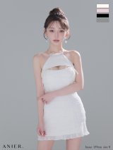 【予約商品/1月下旬発送予定】XSサイズあり【ANIER./アニエル】【ROBE de FLEURS/ローブドフルール】Chiffon halter neck bust cutout tight mini dress/ シフォン/ ホルターネック/ バストカットアウト/ タイト/ ミニドレス/ キャバドレス[OF08]