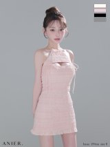 【即日発送】XSサイズあり【ANIER./アニエル】【ROBE de FLEURS/ローブドフルール】Chiffon halter neck bust cutout tight mini dress/ シフォン/ ホルターネック/ バストカットアウト/ タイト/ ミニドレス/ キャバドレス[OF08]